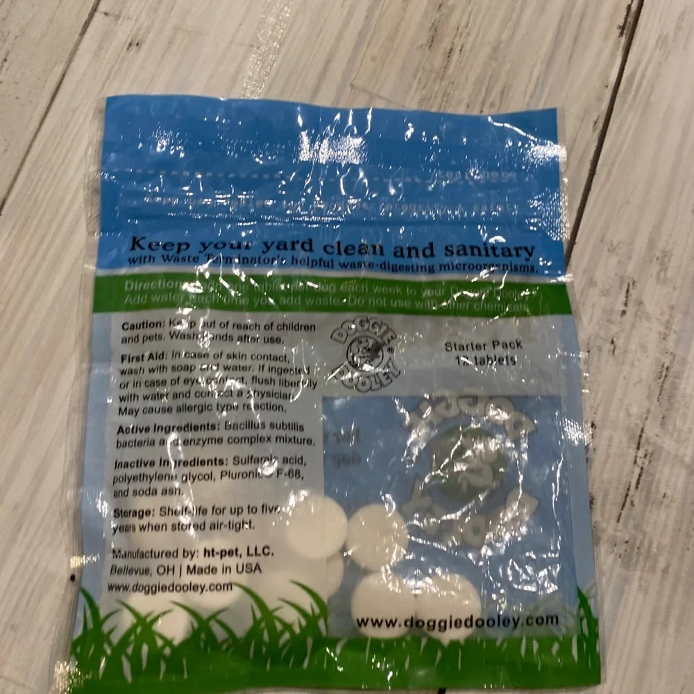 Doggie Dooley Waste Terminator Tablets White Disposal Solid Liquid 12